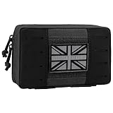 Shidan Tactical EDC Utility Pouch, Molle Admin Pouch Horizontal Tool Pouch Organizer Multi-Purpose Pouch, Map Sleeve and Flag Patch Included