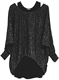 Emma & Giovanni - Damen Oversize Oberteile Tshirt/Pullover (2 Stück) / Made In Italy, XL-XXL, Schwarz