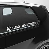 Blackshell® Wunschtext Aufkleber Auto Dein Username mit Glyphe - Instagram Aufkleber selbst gestalten, Auto Sticker - 15cm bis 70cm Breite - Auto Aufkleber Buchstaben Aufkleber car Sticker