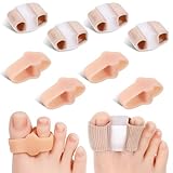 JJUNW 8 Stück Schlauchbandagen Silikon Zehenstrecker, Gel Großzehenabstandshalter, Zehenspreizer Hallux Valgus Korrektur für Ballenschmerzen Überlappende Zehen Silikon Zehentrenner(Hautfarbe)
