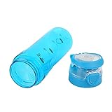 SALUTUYA Wasserflasche für den Außenbereich, tragbare Wasserflasche aus Copolyester-Kunststoff, versteckter Griff, 600 ml Fassungsvermögen für heißes Wetter(Blau)