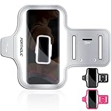 PORTHOLIC Laufarmband mit großen reflektierenden Streifen für iPhone 16, 15 Pro Max,Galaxy S25/S24 Ultra – Wasserdichter Sport-Handyhalter mit Verlängerungsgurt, Schlüsselkartenfach & Kopfhö