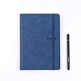 Journal Lose Blatt Intelligent Journal Notebook Elektronisches Notizbuch mit wasserlöslichen Stift Dickes Papier Pu. Leder-Lesezeichen Schreiben von Schreibkissen (Farbe: blau) (Color : Sky Blue)