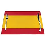 Mesllings Tischsets mit spanischer Flagge, für Esstisch, Küche, Tischsets, 30,5 x 45,7 cm, 6 Stück