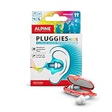 Alpine Pluggies Kinder Ohrstöpsel - Für Kind und kleine Gehörgänge - Zum Fliegen und Schwimmen - Bequemes hypoallergenes Material - Wiederverwendbare Gehörschutz