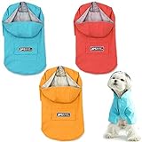 BPS Wasserdichte Regenjacke für Haustiere, Hunde, wasserdicht, mit Kapuze, Tasche für kleine mittelgroße und große Hunde mit Material 100% Polyester (M, Blau) BPS-9701AZ