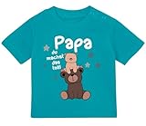 Baby Tshirt in Türkis 0-36 Monate mit Druck T-Shirt mit Spruch Papa, du Machst das Toll - Geschenk für den Vater T-Shirt für Kleinkind 0, 1, 2, 3 J