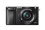 Sony A6000 Digitalkamera mit austauschbarem Objektiv SELP1650 Objektiv, Schwarz (24,3 MP) (erneuert)