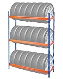 VEVOR Reifenlagerregal, Reifenhalter mit 3 Ablagen für bis zu 18 Standardreifen, Hochleistungs-Reifenträgerständer aus Metall mit verstellbarem Abstand für Garagenwerkstatt, Tragkraft 300 kg