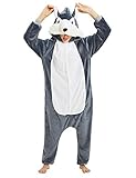 LATH.PIN Pyjamas Jumpsuit Erwachsene Unisex Tier Onesie Cosplay Halloween Karneval Kostüme Schlafanzug Damen Tierkostüme Winter (Wölfe, XXL)