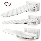 ybaymy Wandmontierte Bügelbretter 95 x 33 cm Faltbare Bügelbretter mit Hitzebeständigem Bezug 180° Drehung Platzsparende Bügelbretter mit Anleitung-Weiß