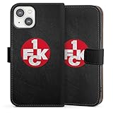DeinDesign Klapphülle kompatibel mit Apple iPhone 14 Handyhülle aus Kunst Leder schwarz Flip Case 1. FCK 1. FC Kaiserslautern Offizielles Lizenzprodukt