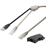 BestPlug DSL LAN Netzwerk Kabel Adapter Verteiler Splitter Weiche Kabel mit TAE-F Adapter, 1 RJ45-Stecker auf 2 RJ45 Stecker, 3 Meter, Grau