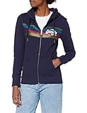 Superdry Womens VL Retro Rainbow Ziphood Cardigan Sweater, Atlantic Navy, L