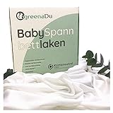 greenaDu Spannbettlaken 60x120 Baby | OekoTex100 zertifiziertes Jersey aus 100% Tencel | Spannbettlaken Kinderbett 60x120 weiß | allergikerfreundlich, klimaneutral und plastikfrei