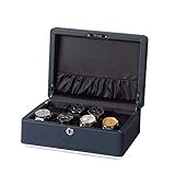 FGDFGDFEEGVD 8 Slot Watch Box Collector, Holz Reisetasche Schmuck Organizer Case für Uhren, Armbänder, Broschen für Frauen (dunkelblau)