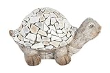 HEITMANN DECO große Keramik-Schildkröte - Taupe - Dekoration für Wohnung, Garten oder Hütte - zum Hinstellen