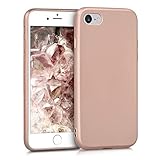 kwmobile Case kompatibel mit Apple iPhone SE (2022) / iPhone SE (2020) / iPhone 8 / iPhone 7 Hülle - Schutzhülle aus Silikon metallisch schimmernd - Handyhülle Metallic Roseg