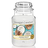 Yankee Candle Duftkerze im Glas (groß) | Coconut Splash | Brenndauer bis zu 150 Stunden