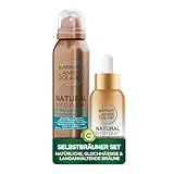Garnier Ambre Solaire Selbstbräunungs Duo - Gesicht & Körper - Garnier Selbstbräuner Spray und Garnier Selbstbräunungs-Konzentrat, für Langanhaltende, natürliche Bräune, Bronzer von Ambre S