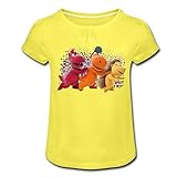Der Kleine Drache Kokosnuss Matilda Oskar Polonaise Mädchen T-Shirt mit Raffungen, 10 Jahre, Gelb
