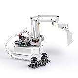 SunFounder Raspberry Pi Robot Arm Kit 3+1 DOF Robotic Arm with Shovel Bucket, Hanging Clips, Electromagnet, Graphical Visual Programming, Python, Remote Control for Raspberry Pi 4B 3B+ 3B