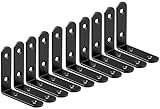 ZiYuya Winkelverbinder Metallwinkel 90 grad Edelstahl Eckstreben Metall L-Halterung robustes Gelenk rechtwinklig Regalstütze Eckstreben Wandhalterung schwarz, 10 Stück, 50 mm x 50
