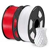 SUNLU PETG 3D-Drucker-Filament, PETG-Filament, 1,75 mm Maßgenauigkeit +/- 0,02 mm, 2 kg Spule, PETG weiß+rot