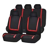 INGKE Car Seat Covers Full Set for MBZ Benz C-Klasse 202 203 204 205206 Citan W415 CLK Klasse 208 209,9pcs All-Weather Breathable Waterproof Comfortable Seat Cover,B-Black red