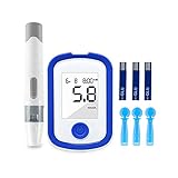 ZHIERPIUS Blutzucker-Testkit, Neues Zuhause Smart Bloud Glucose Meter Diabetes Testgerät mit 50 Blutzuckerteststreifen