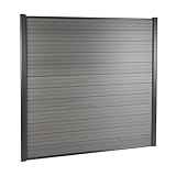 casa pura Sichtschutz Zaun für Garten, WPC Zaun grau Gartenzaun Komplettset 180 x 180 cm mit WPC Zaunlamellen & WPC Zaunpfosten als Sichtschutzzaun und Windschutz für Garten und Terrasse (WPC Pfosten)