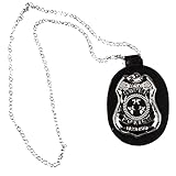 Onsinic Polizeiabzeichen Anhänger Halskette Halloween Leder Choker Halskette Sheriff Cosplay Zubehör Liefert