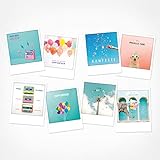 PICKMOTION Set mit 8 Foto-Post-Karten Grüße & Wünsche, Instagram-Fotografen-Geburtstag-Karten, handgemachte Grußkarten, lustige Sprüche & Motive, Tiere, Blumen, bunt, BPK-0117