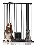 Bettacare Haustier-Tor mit Cat Flap effektive Barriere für Haustiere (75cm - 84cm, Schwarz)