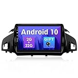 SXAUTO Android 10 Autoradio Passt für Ford Kuga (2013-2019) - KOSTENLOS Rückfahrkamera - [2G+32G] - 2 Din 9 Zoll - Unterstützen DAB Lenkradsteuerung 4G WiFi Bluetooth Carplay Android Auto Mirrorlink
