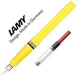 LAMY Füller SAFARI Füllhalter/Viele schöne Farben, im Set mit passendem Kolbenkonverter Lamy Z24 (Mit Konverter, Gelb (M)18)