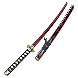 JIANM Anime Black Samurai Ninja Schwert mit Scheide, Zorro Schwert, Demon Slayer Merch, Anime Merch, Ninjago Kostüm, Katana Schwert Scharf, Holz Katana für Kinder