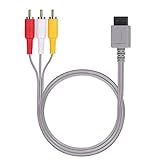 AUTOUTLET WII Audio Video Kabel, Audio Video AV Kabel für Nintendo WII U, 6FT 1,8 m Retro 3 RCA vergoldetes Nintendo WII Audio Video AV-Kabel Kordel