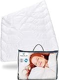 Sommerdecke 155x200 Blanco | Luftige Schlaf-Decke mit Feuchtigkeitsmanagement & hoher Atmungsaktivität | Optimale Hygiene für Allergiker | Perfekte Bettdecke für warme Nächte & im Sommer 155 x 200 cm