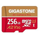 [5 Jahre kostenlose Datenwiederherstellung] Gigastone 4K Kamera Pro 256GB MicroSDXC Speicherkarte und SD-Adapter, Kompatibel mit GoPro Drohne Switch, Geschwindigkeit 100 MB/s, A2 V30 U3 Micro SD Karte
