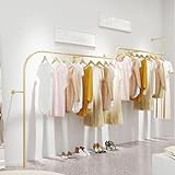 AYVADA Robuster Ausstellungsständer für Bekleidungsgeschäfte aus Metall, an der Wand montierter Kleiderständer aus goldenem Eisen, Kleiderstange, Mehrzweck-Schuhtaschen-Hängestange, Pfeifenständer,