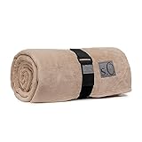 s.Oliver Kuschelsoft Decke 150x200 cm - flauschig, warm & waschbar, Kuscheldecke beige U