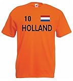 World-of-Shirt Holland Herren T-Shirt Trikot Nr.10|orange M