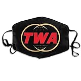VWWXN TWA Trans World Airlines Logo Unisex-Erwachsene Gesichtsmaske Waschbare Staubmaske mit 2 Filtern