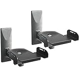 DRALL INSTRUMENTS 2 Stück (Paar) Wandhalterung für Lautsprecher Boxen - bis 12 kg belastbar - Boxenhalter für Audio Speaker - Neigbar Schwenkbar Drehbar - Wandhalter verstellbar schwarz Modell: BH5x2