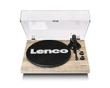 Lenco LBT-188 Plattenspieler - Bluetooth Plattenspieler - Riemenantrieb - 2 Geschwindigkeiten 33 u. 45 U/min - Anti-Skating - Vinyl zu MP3 digitalisieren - braun kiefer