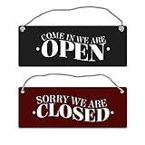 trendaffe - We Are Open oder we Are Closed Wendeschild mit Kordel in schwarz-rot