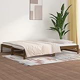 LEDSIX Möbelset Ausziehbares Tagesbett Honigbraun 2x(90x200) cm Massivholz Kiefer Betten & Zubehör