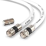 G-PLUG Antennenkabel 2m – Verlängerung für Sat Kabel F Stecker Koaxialkabel geeignet für TV, HDTV, Radio, DVB-T, C, S, S2 / Full HD –Doppelgummi und RG6 Pressverbinder