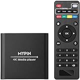 MYPIN HDMI Multimedia Player, 4K@30Hz Digital Media Player HDMI / AV-Ausgang PPT MKV AVI RMVB RM für HDTV mit Fernbedienung unterstützt USB-Laufwerke und SD-Karten USB-Maus